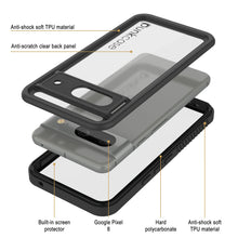 Load image into Gallery viewer, Google Pixel 8  Waterproof Case, Punkcase [Extreme Series] Armor Cover W/ Built In Screen Protector [Black]
