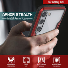 Load image into Gallery viewer, Punkcase S23 Armor Stealth Case Protective Military Grade Multilayer Cover [Red]
