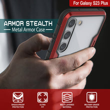 Load image into Gallery viewer, Punkcase S23+ Plus Armor Stealth Case Protective Military Grade Multilayer Cover [Red]
