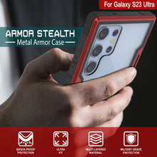 Load image into Gallery viewer, Punkcase S23 Ultra Armor Stealth Case Protective Military Grade Multilayer Cover [Red]
