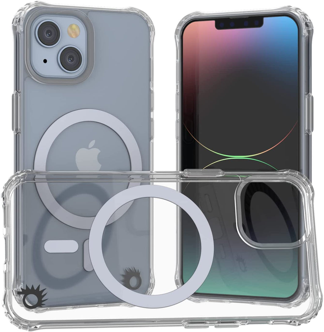 Punkcase iPhone 14 Plus Magnetic Wireless Charging Case [ClearMag Series]