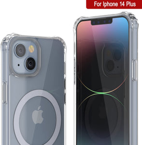 Punkcase iPhone 14 Plus Magnetic Wireless Charging Case [ClearMag Series]