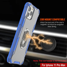 Load image into Gallery viewer, PunkCase for iPhone 11 Pro Max Case [Magnetix 2.0 Series] Clear Protective TPU Cover W/Kickstand [Blue]
