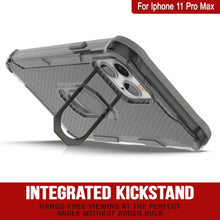 Load image into Gallery viewer, PunkCase for iPhone 11 Pro Max Case [Magnetix 2.0 Series] Clear Protective TPU Cover W/Kickstand [Grey]
