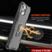 Load image into Gallery viewer, PunkCase for iPhone 11 Pro Max Case [Magnetix 2.0 Series] Clear Protective TPU Cover W/Kickstand [Black]
