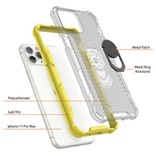 Load image into Gallery viewer, PunkCase for iPhone 11 Pro Max Case [Magnetix 2.0 Series] Clear Protective TPU Cover W/Kickstand [Yellow]
