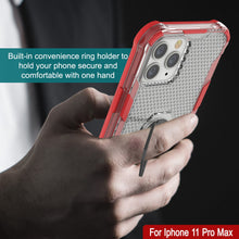 Load image into Gallery viewer, PunkCase for iPhone 11 Pro Max Case [Magnetix 2.0 Series] Clear Protective TPU Cover W/Kickstand [Red]
