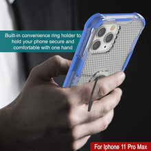 Load image into Gallery viewer, PunkCase for iPhone 11 Pro Max Case [Magnetix 2.0 Series] Clear Protective TPU Cover W/Kickstand [Blue]
