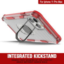 Load image into Gallery viewer, PunkCase for iPhone 11 Pro Max Case [Magnetix 2.0 Series] Clear Protective TPU Cover W/Kickstand [Red]
