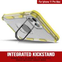 Load image into Gallery viewer, PunkCase for iPhone 11 Pro Max Case [Magnetix 2.0 Series] Clear Protective TPU Cover W/Kickstand [Yellow]
