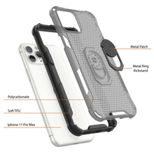 Load image into Gallery viewer, PunkCase for iPhone 11 Pro Max Case [Magnetix 2.0 Series] Clear Protective TPU Cover W/Kickstand [Black]
