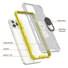 Load image into Gallery viewer, PunkCase for iPhone 11 Pro Case [Magnetix 2.0 Series] Clear Protective TPU Cover W/Kickstand [Yellow]
