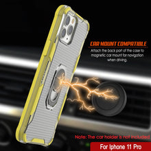 Load image into Gallery viewer, PunkCase for iPhone 11 Pro Case [Magnetix 2.0 Series] Clear Protective TPU Cover W/Kickstand [Yellow]
