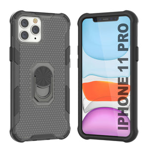 PunkCase for iPhone 11 Pro Case [Magnetix 2.0 Series] Clear Protective TPU Cover W/Kickstand [Black]