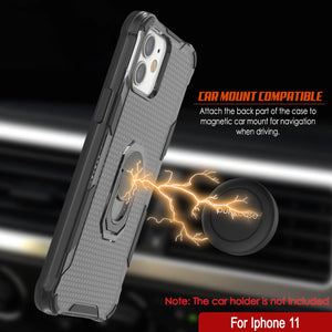 PunkCase for iPhone 11 Case [Magnetix 2.0 Series] Clear Protective TPU Cover W/Kickstand [Black]