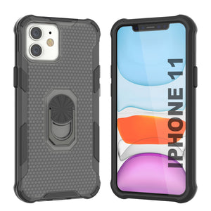 PunkCase for iPhone 11 Case [Magnetix 2.0 Series] Clear Protective TPU Cover W/Kickstand [Black]