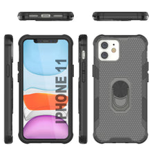 Load image into Gallery viewer, PunkCase for iPhone 11 Case [Magnetix 2.0 Series] Clear Protective TPU Cover W/Kickstand [Black]
