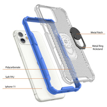 Load image into Gallery viewer, PunkCase for iPhone 11 Case [Magnetix 2.0 Series] Clear Protective TPU Cover W/Kickstand [Blue]
