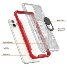 Load image into Gallery viewer, PunkCase for iPhone 11 Case [Magnetix 2.0 Series] Clear Protective TPU Cover W/Kickstand [Red]
