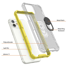 Load image into Gallery viewer, PunkCase for iPhone 11 Case [Magnetix 2.0 Series] Clear Protective TPU Cover W/Kickstand [Yellow]
