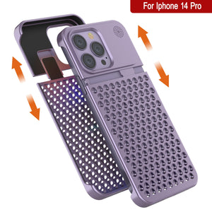 PunkCase for iPhone 14 Pro Aluminum Alloy Case [Fortifier Extreme Series] Ultra Durable Cover [Liliac]