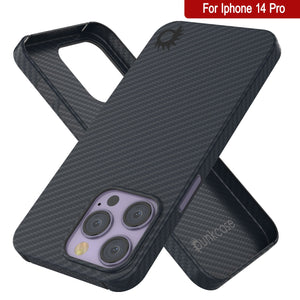 Punkcase iPhone 14 Pro Carbon Fiber Case [AramidShield Series] Ultra Slim & Light Kevlar