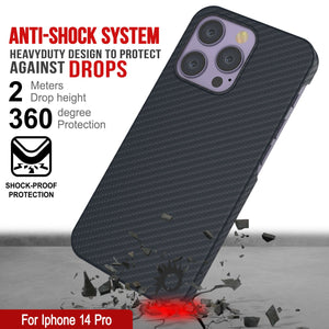 Punkcase for iPhone 14 Pro Carbon Fiber Case [Aramid MagShield Series] Ultra Slim