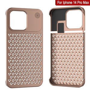 PunkCase for iPhone 14 Pro Max Aluminum Alloy Case [Fortifier Extreme Series] Ultra Durable Cover [Bronze]