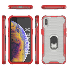 Load image into Gallery viewer, PunkCase for iPhone X Case [Magnetix 2.0 Series] Clear Protective TPU Cover W/Kickstand [Red]
