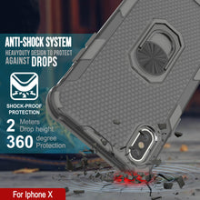 Load image into Gallery viewer, PunkCase for iPhone X Case [Magnetix 2.0 Series] Clear Protective TPU Cover W/Kickstand [Grey]
