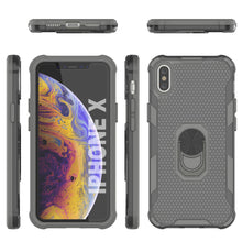 Load image into Gallery viewer, PunkCase for iPhone X Case [Magnetix 2.0 Series] Clear Protective TPU Cover W/Kickstand [Grey]
