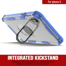 Load image into Gallery viewer, PunkCase for iPhone X Case [Magnetix 2.0 Series] Clear Protective TPU Cover W/Kickstand [Blue]
