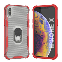 Load image into Gallery viewer, PunkCase for iPhone X Case [Magnetix 2.0 Series] Clear Protective TPU Cover W/Kickstand [Red]
