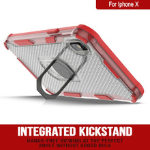 Load image into Gallery viewer, PunkCase for iPhone X Case [Magnetix 2.0 Series] Clear Protective TPU Cover W/Kickstand [Red]
