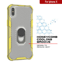 Load image into Gallery viewer, PunkCase for iPhone X Case [Magnetix 2.0 Series] Clear Protective TPU Cover W/Kickstand [Yellow]
