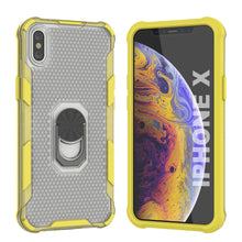 Load image into Gallery viewer, PunkCase for iPhone X Case [Magnetix 2.0 Series] Clear Protective TPU Cover W/Kickstand [Yellow]
