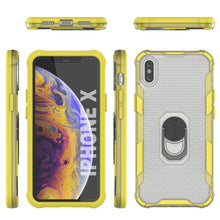 Load image into Gallery viewer, PunkCase for iPhone X Case [Magnetix 2.0 Series] Clear Protective TPU Cover W/Kickstand [Yellow]
