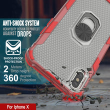 Load image into Gallery viewer, PunkCase for iPhone X Case [Magnetix 2.0 Series] Clear Protective TPU Cover W/Kickstand [Red]
