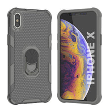 Load image into Gallery viewer, PunkCase for iPhone X Case [Magnetix 2.0 Series] Clear Protective TPU Cover W/Kickstand [Grey]
