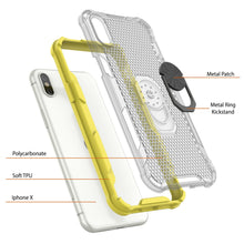 Load image into Gallery viewer, PunkCase for iPhone X Case [Magnetix 2.0 Series] Clear Protective TPU Cover W/Kickstand [Yellow]
