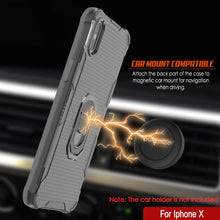 Load image into Gallery viewer, PunkCase for iPhone X Case [Magnetix 2.0 Series] Clear Protective TPU Cover W/Kickstand [Grey]
