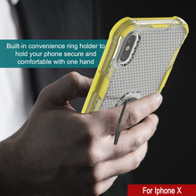 Load image into Gallery viewer, PunkCase for iPhone X Case [Magnetix 2.0 Series] Clear Protective TPU Cover W/Kickstand [Yellow]
