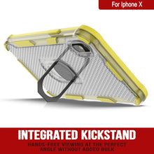 Load image into Gallery viewer, PunkCase for iPhone X Case [Magnetix 2.0 Series] Clear Protective TPU Cover W/Kickstand [Yellow]
