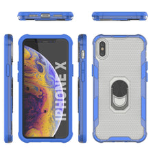 Load image into Gallery viewer, PunkCase for iPhone X Case [Magnetix 2.0 Series] Clear Protective TPU Cover W/Kickstand [Blue]
