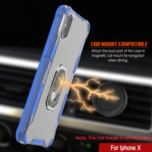 Load image into Gallery viewer, PunkCase for iPhone X Case [Magnetix 2.0 Series] Clear Protective TPU Cover W/Kickstand [Blue]
