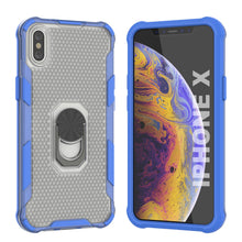 Load image into Gallery viewer, PunkCase for iPhone X Case [Magnetix 2.0 Series] Clear Protective TPU Cover W/Kickstand [Blue]
