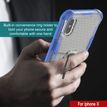 Load image into Gallery viewer, PunkCase for iPhone X Case [Magnetix 2.0 Series] Clear Protective TPU Cover W/Kickstand [Blue]
