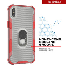 Load image into Gallery viewer, PunkCase for iPhone X Case [Magnetix 2.0 Series] Clear Protective TPU Cover W/Kickstand [Red]

