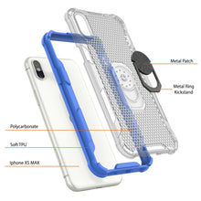 Load image into Gallery viewer, PunkCase for iPhone XS Max Case [Magnetix 2.0 Series] Clear Protective TPU Cover W/Kickstand [Blue]
