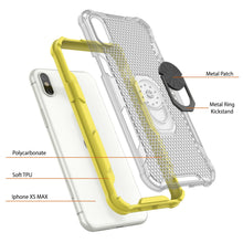 Load image into Gallery viewer, PunkCase for iPhone XS Max Case [Magnetix 2.0 Series] Clear Protective TPU Cover W/Kickstand [Yellow]
